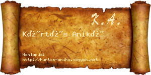Kürtös Anikó névjegykártya