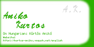 aniko kurtos business card